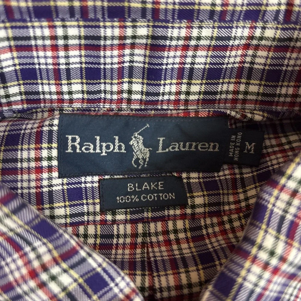 Ralph Lauren Blake Shirt Plaid  Mens Medium Lomg Sleeve Button Down NEW NWT
